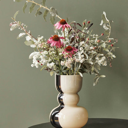Huslege vase, hdpilu, svart/brun