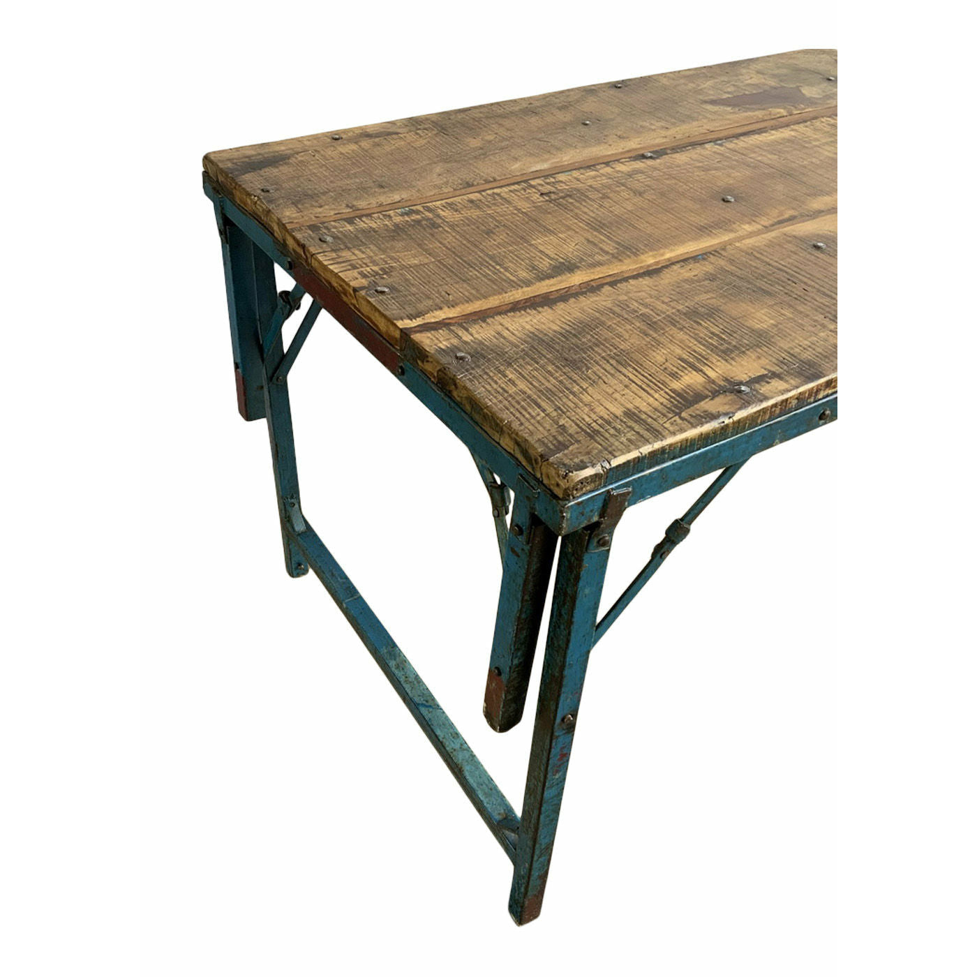 SJÆLSØ Nordic Original trebord med blå jernben - både spising og salongbord