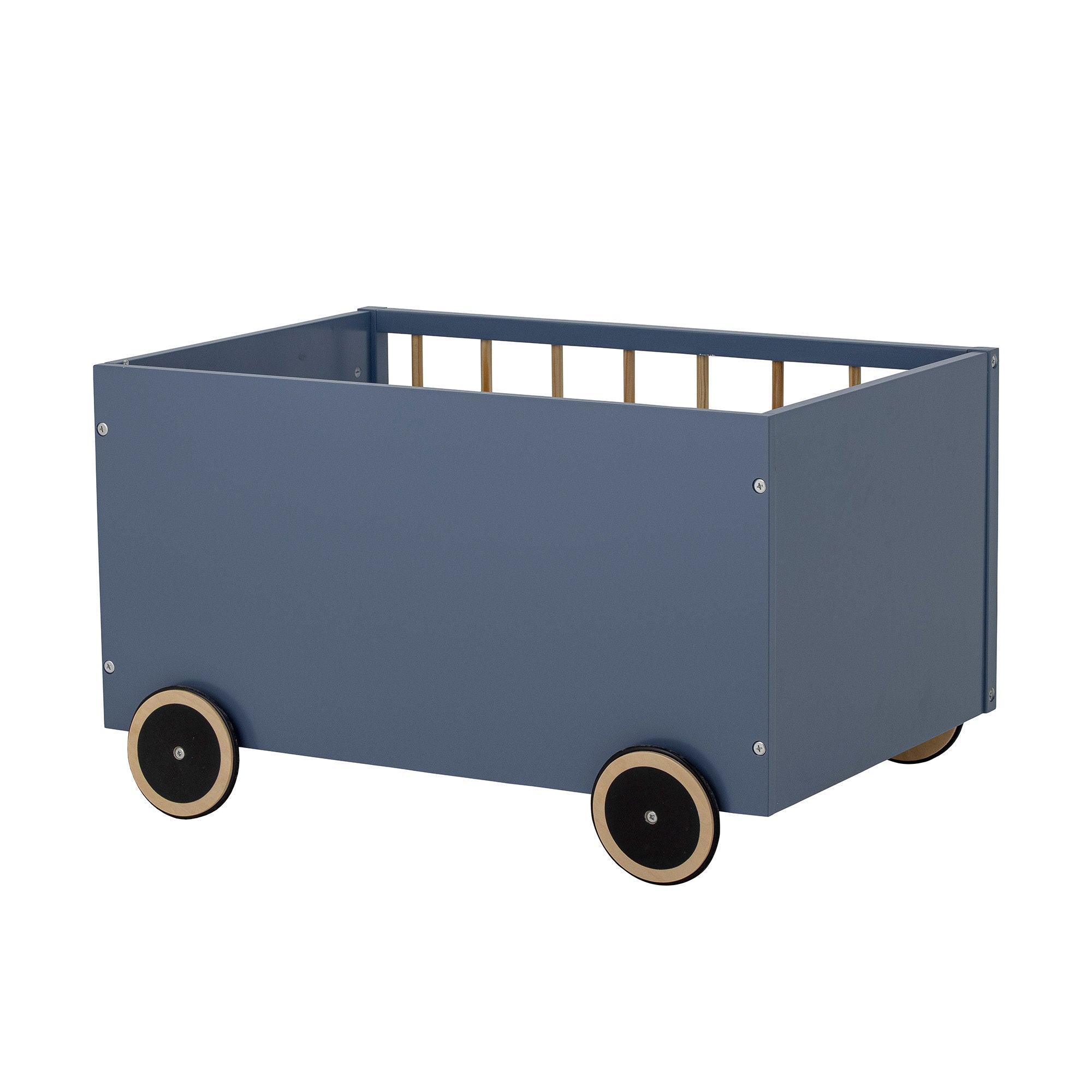 Bloomingville Mini Sebald Storage Box M/Wheel, Blue, MDF
