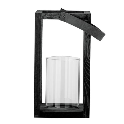 Bloomingville Lyra Lantern m/glass, svart, fyr