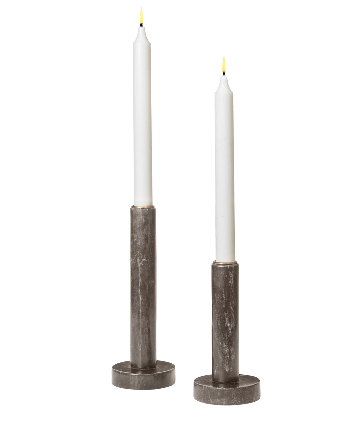 Cosy Living Dagny Marble Candle Holders - Toffee Brown - Set of 2