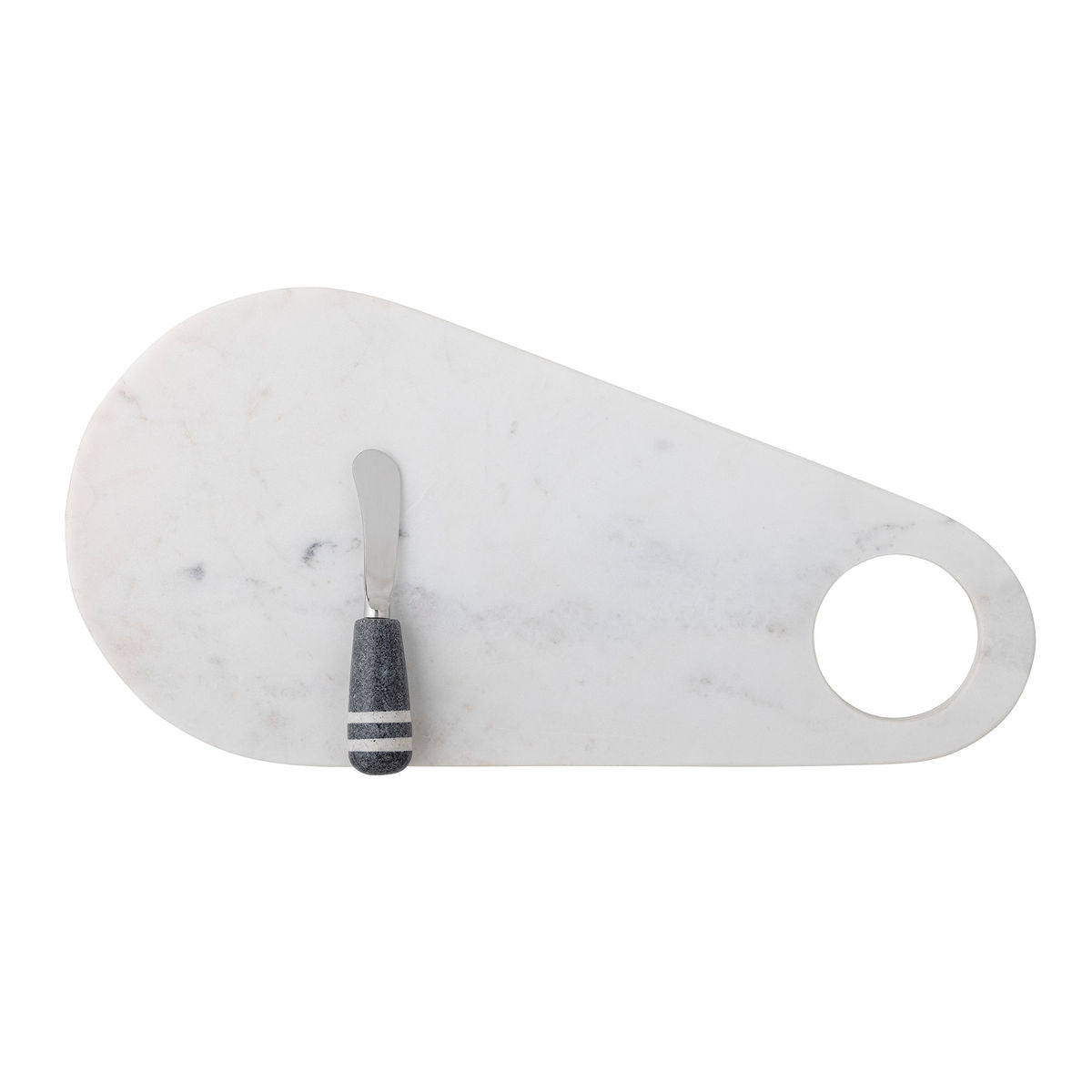Bloomingville Abrial Cutting Board m/kniv, hvit, marmor