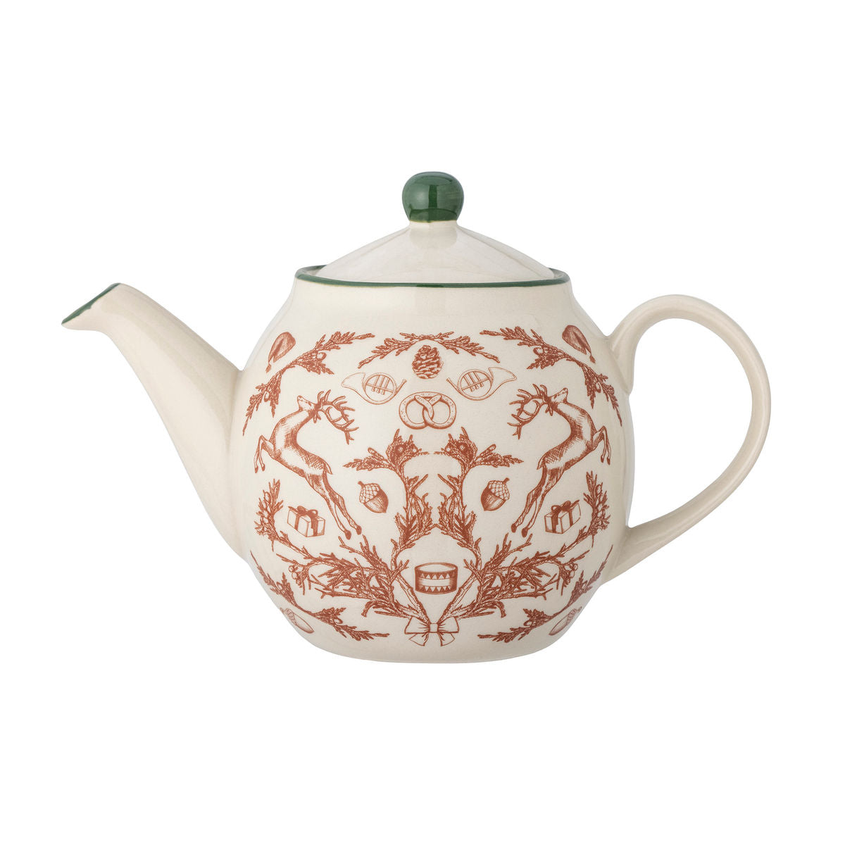 Bloomingville Beth Teapot, rødt, steingods