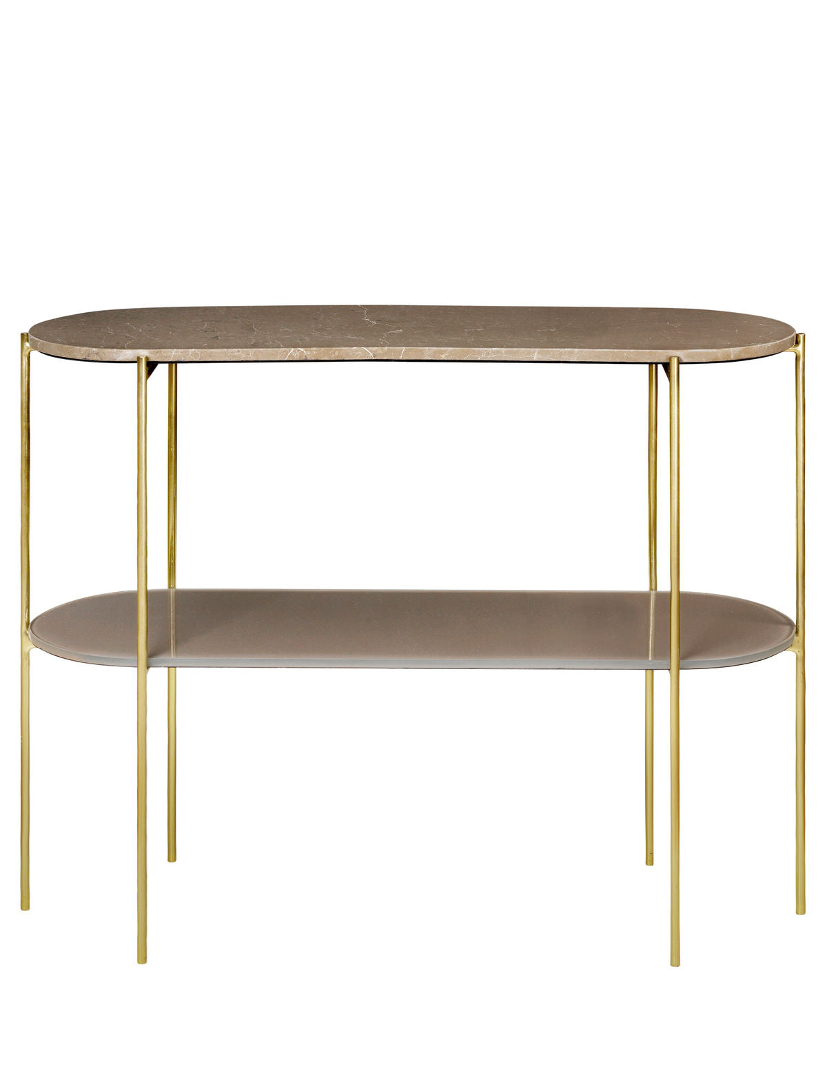 Cosy Living Laura Console Marbletable - Toffee Brown med messingbase