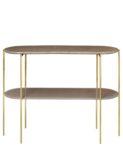 Cosy Living Laura Console Marbletable - Toffee Brown med messingbase