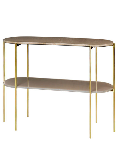 Cosy Living Laura Console Marbletable - Toffee Brown med messingbase