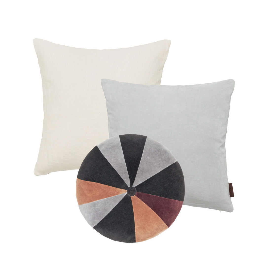Koselig levende Rosie Patchwork Velvet Cushion - Noir, Granit