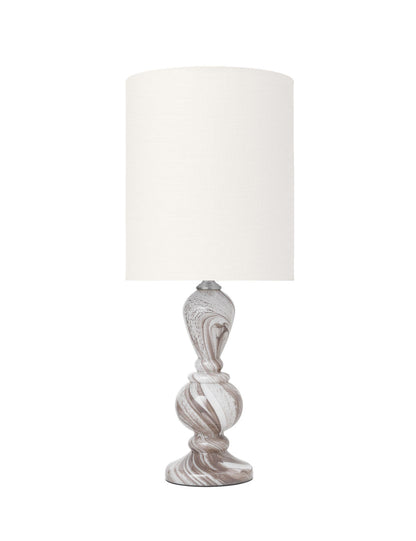 Cosy Living Christine Glass Lamp - Taupe Swirl w. Gertrud Ivory Shade