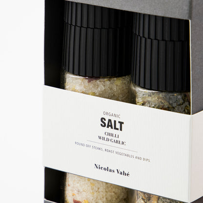 Nicolas Vahe Gift Box, Nicolas Vahé Organic Chilli Salt &amp; Wild hvitløk