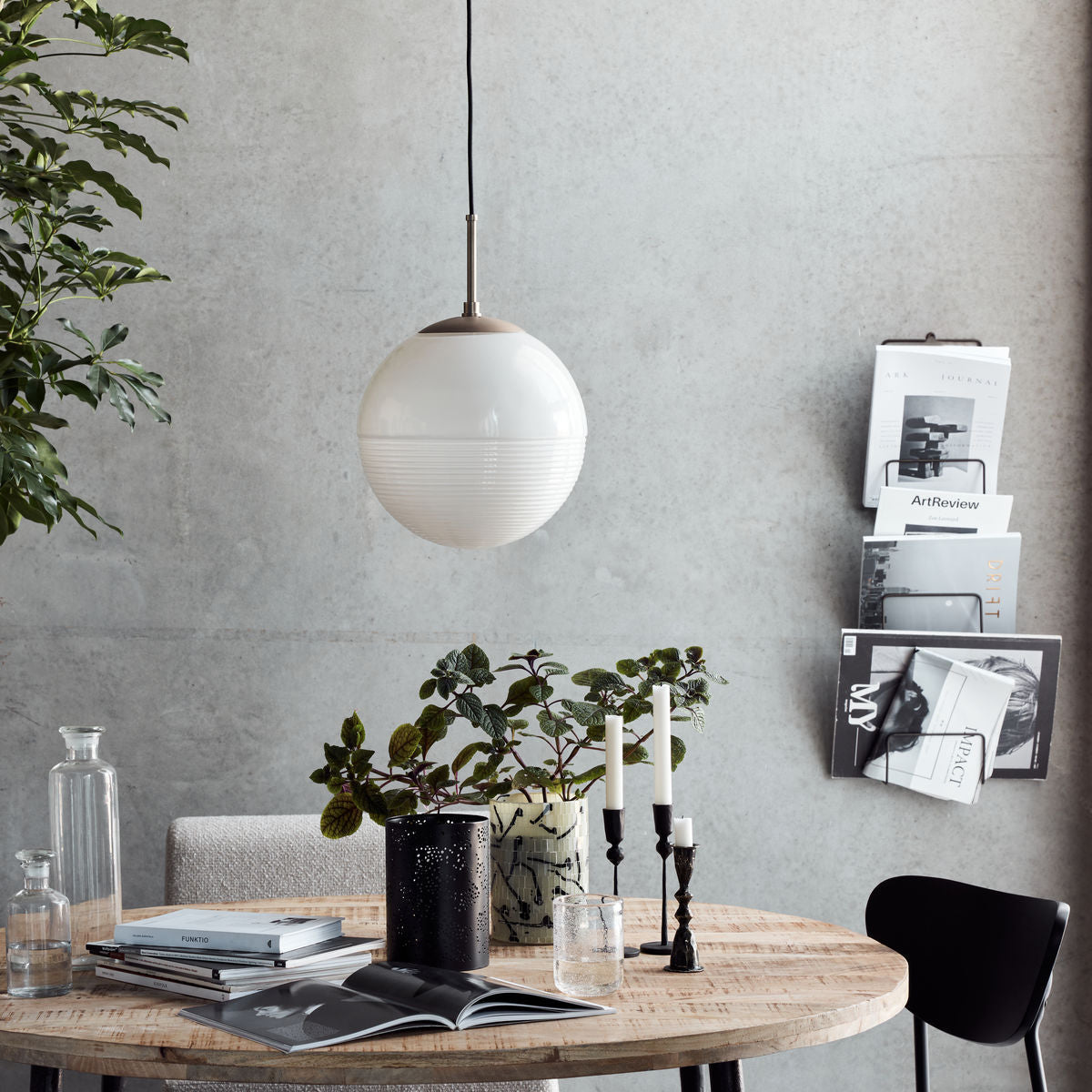 Huslege lamp, halda, hvit/brun