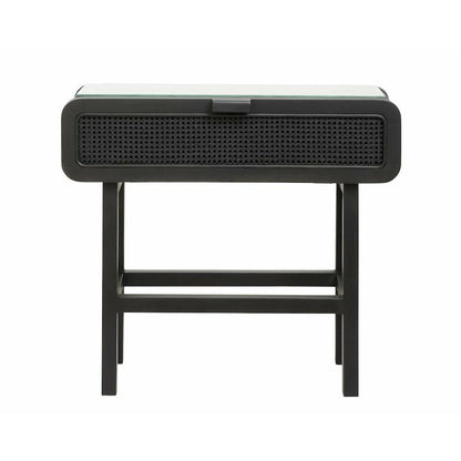 Nordal Merge Console -bord i teak med glass - 90x35 - svart