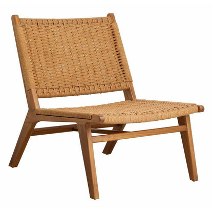 Nordal Club Lounge Chair in Teak Wood with Braid - Nature