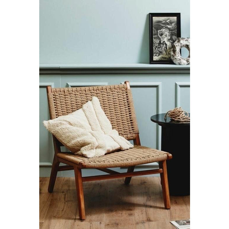 Nordal Club Lounge Chair in Teak Wood with Braid - Nature