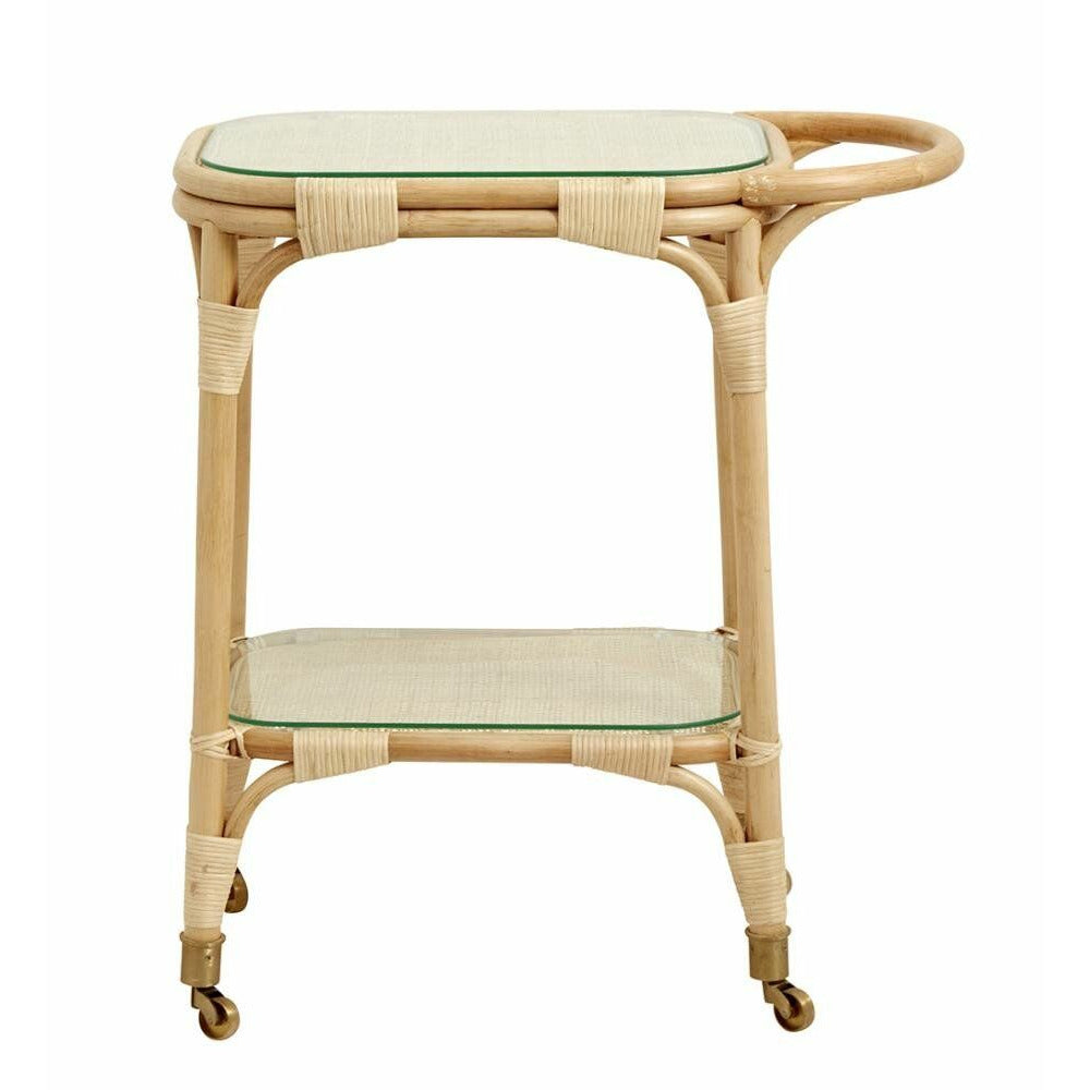 Nordal Bali Rolling Table / Bar Table in Rattan - 73x43 cm - Natur