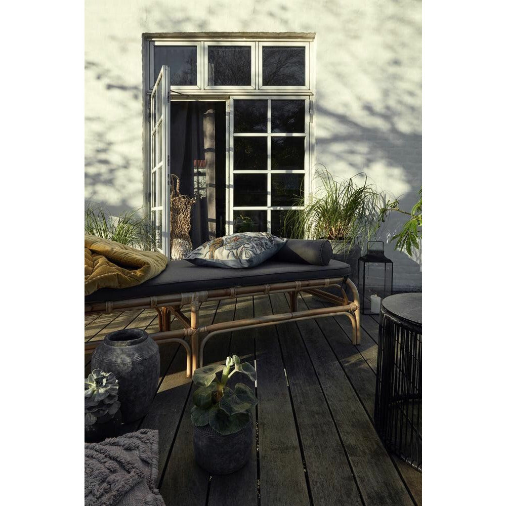 Nordal Bali Daybed på Rattan med pute - L203 cm - Natur/Gray