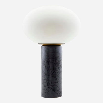 Huslegebordlampe, opal, hvit/svart-H: 45 cm, dia: 30 cm