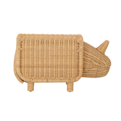 Soffe Taburet m/Opbevarings Rum, Natur, Rattan - L53xH30xW24 cm - BLOOMINGVILLE MINI - DesignGaragen.dk