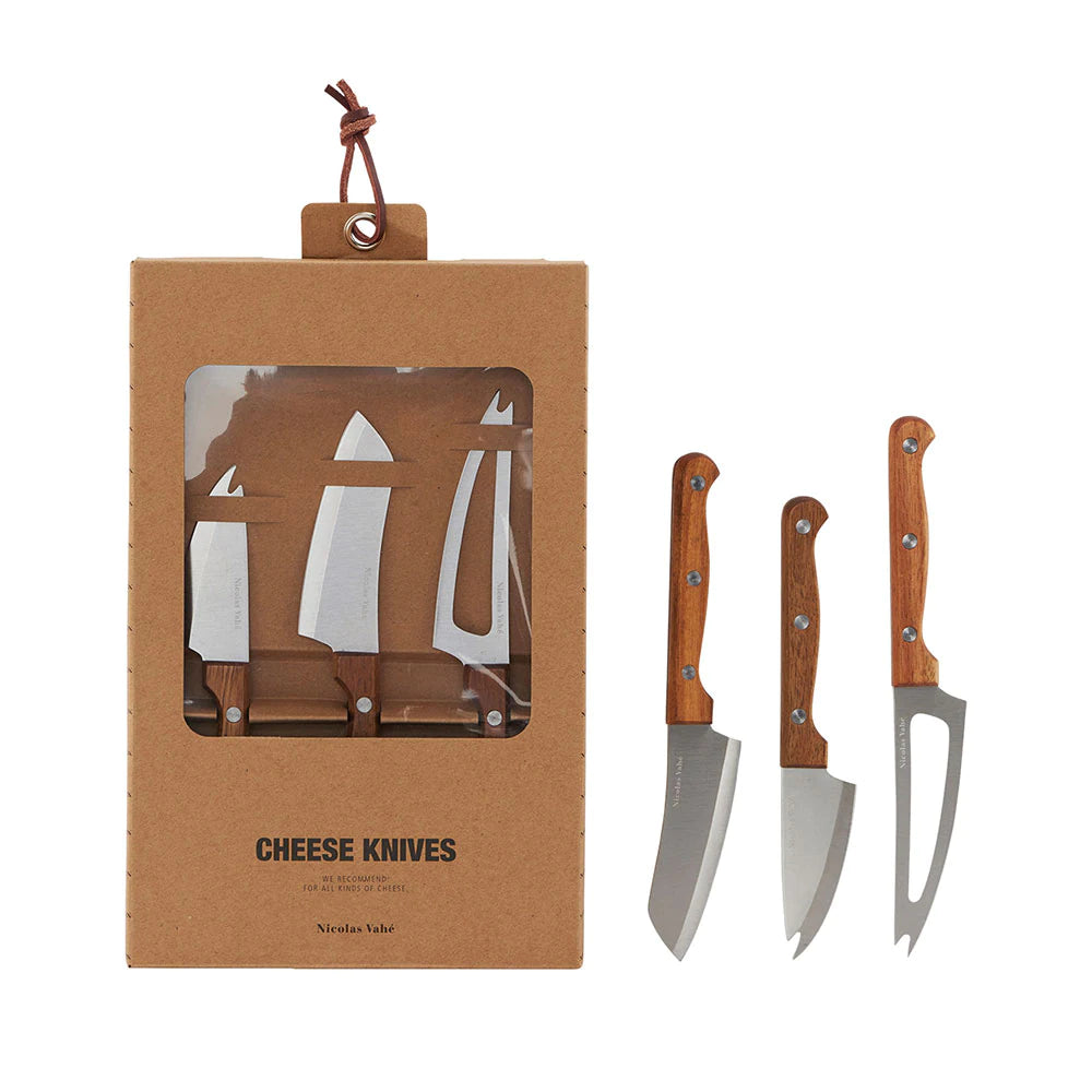 Nicolas Vahe - Cheese Knife 3 -pak, Acacia/Rustfritt stål