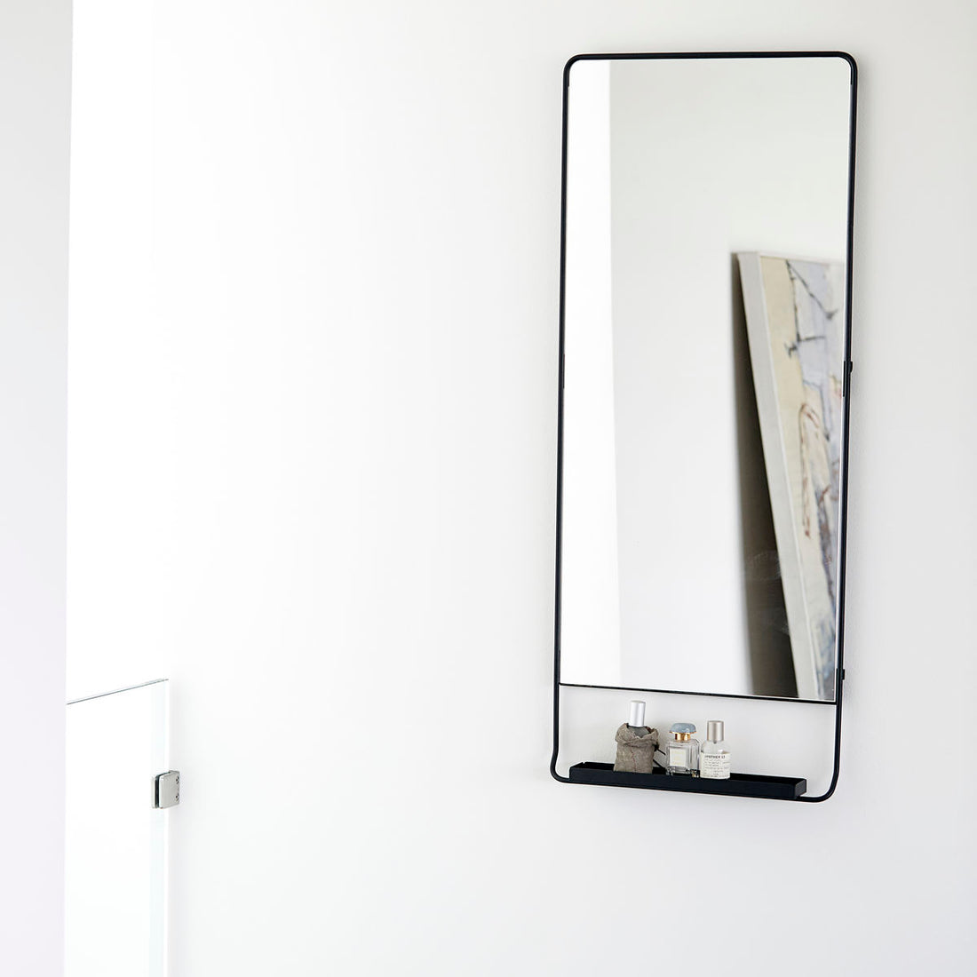 House Doctor-Mirror With Shelf, Chic, Black-W: 45 cm, H: 110 cm, D: 7 cm
