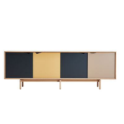 Andersen Furniture S1 sideboard - l200xd50xh68 cm - eg/sæbe med multi earth låger - DesignGaragen.dk.