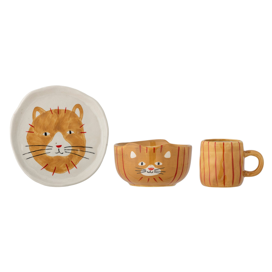 Bloomingville Mini - Kittie Stud Set, Brown, Stoneware